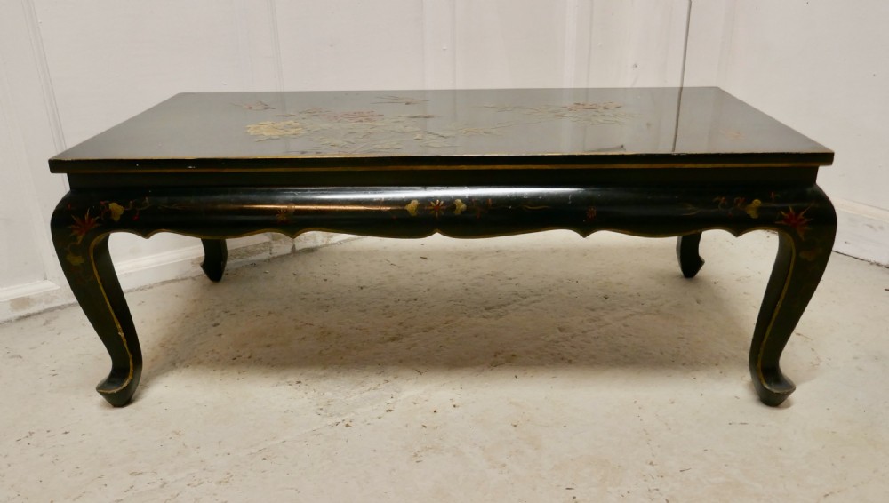 Painted and Lacquered Chinoiserie Coffee Table  