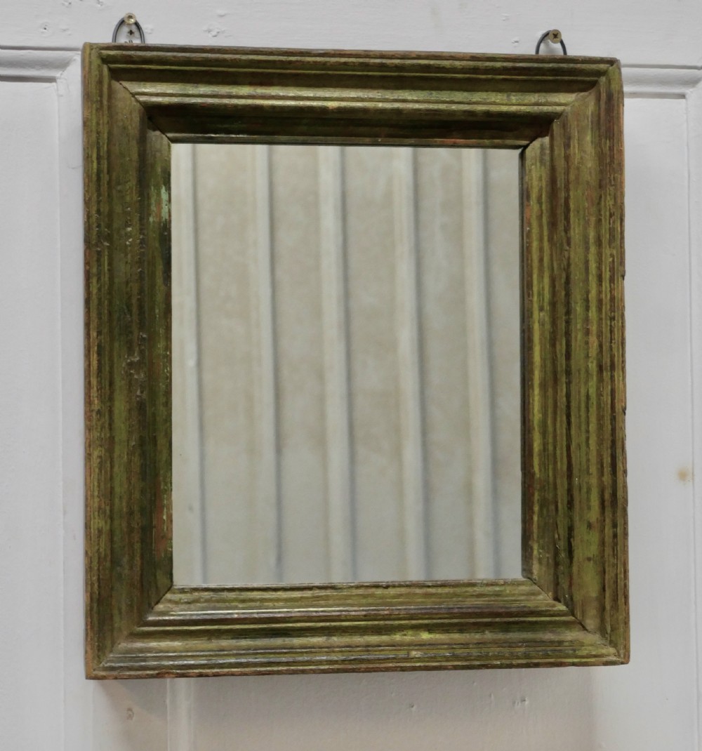 19th Century French Wall Mirror with an Old Painted Frame View II