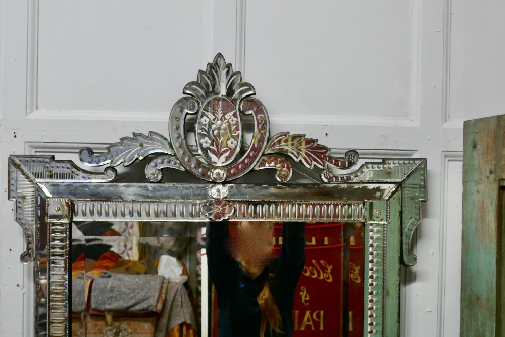 Superb Large 19th Century Venetian Cushion Mirror View III