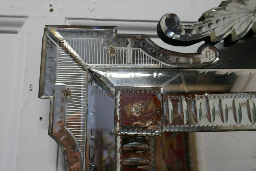 Superb Large 19th Century Venetian Cushion Mirror View VI