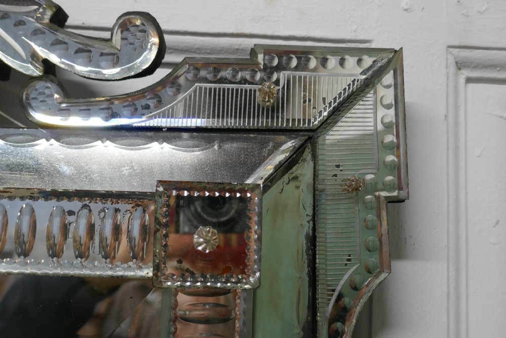 Superb Large 19th Century Venetian Cushion Mirror View VIII