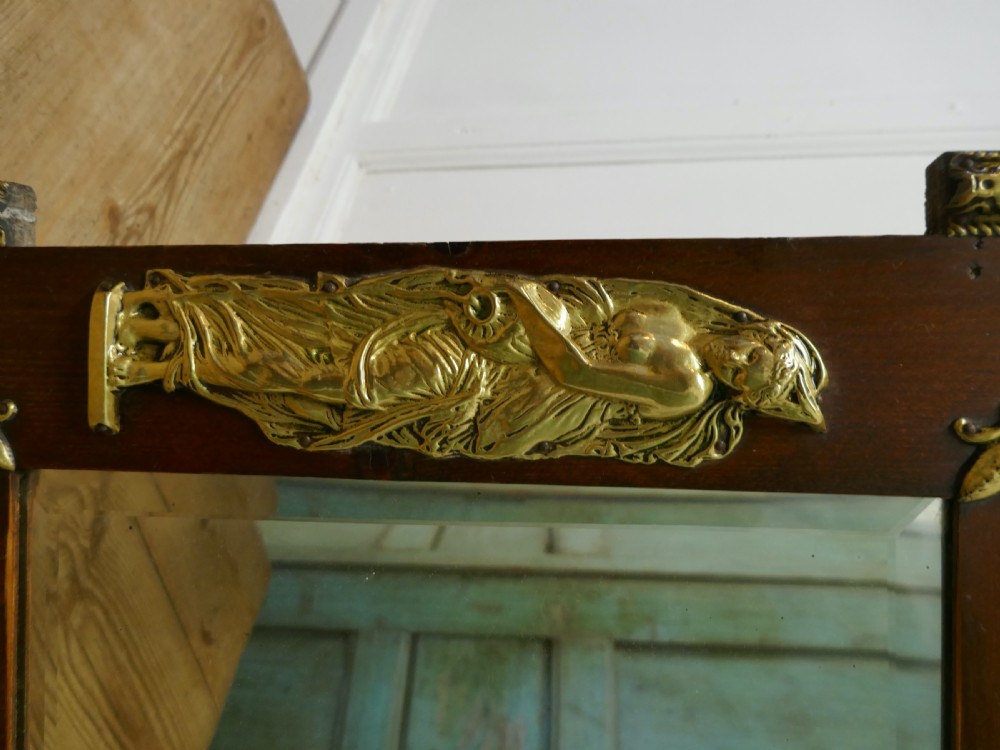 A Large Napoleon III French Brass and Fruitwood Mirror View III