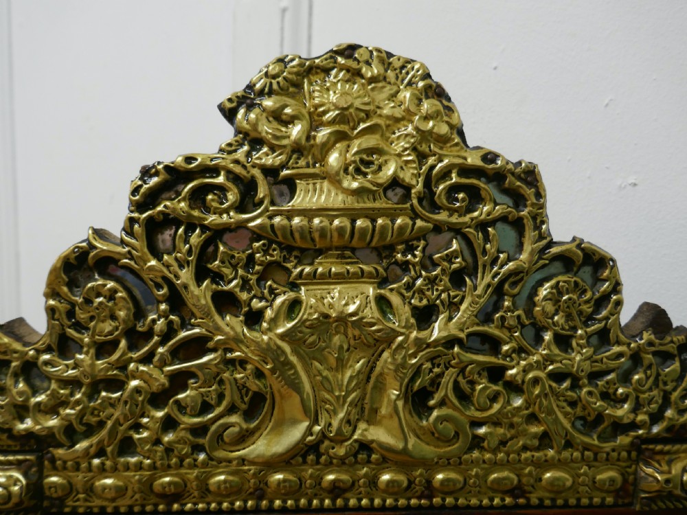 A Large Napoleon III French Brass and Fruitwood Mirror View IV