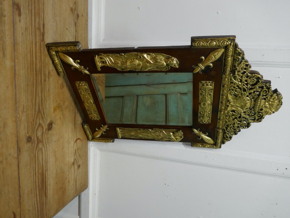 A Large Napoleon III French Brass and Fruitwood Mirror View VI