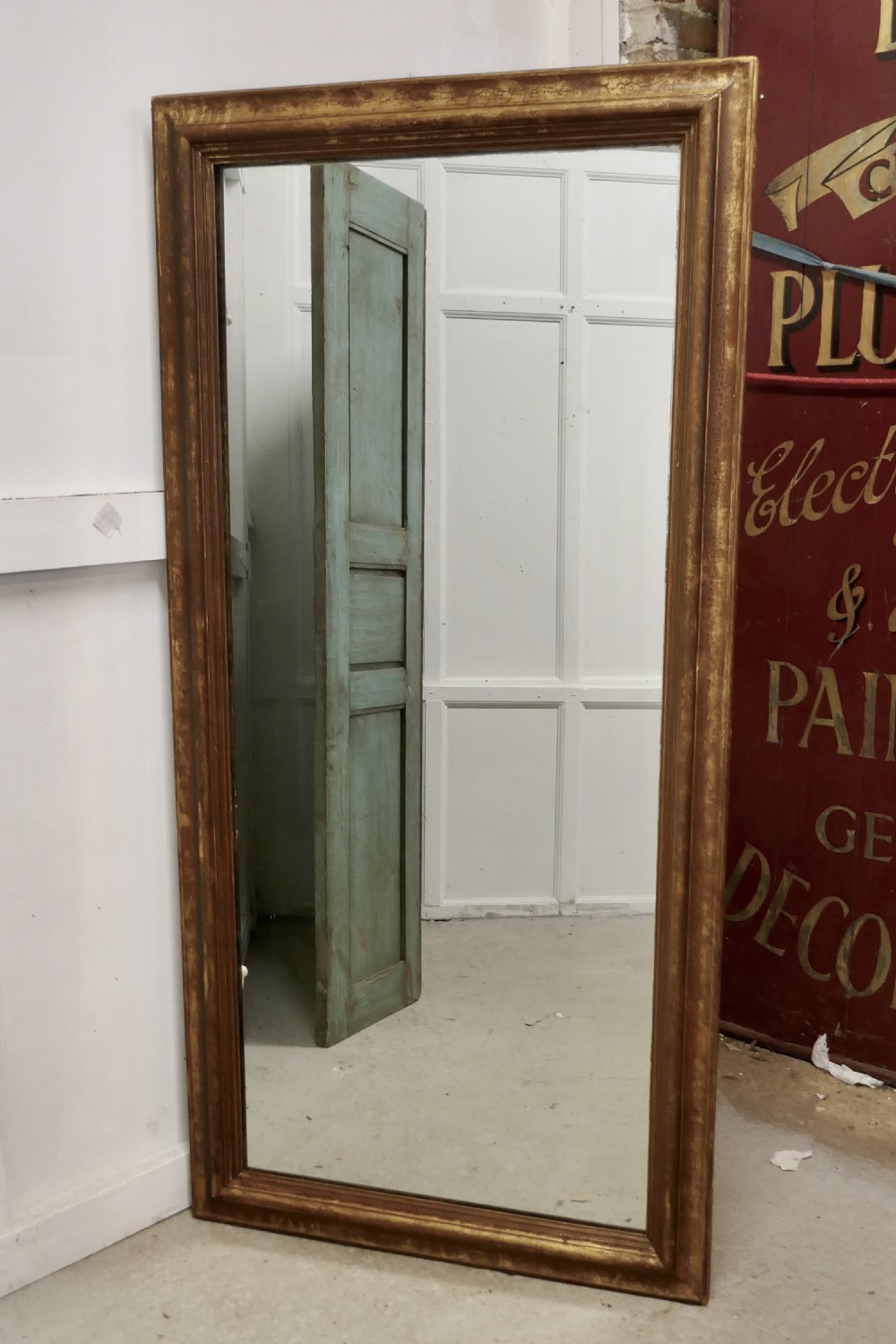 A 19th Century Large French Shabby Gilt Mirror
