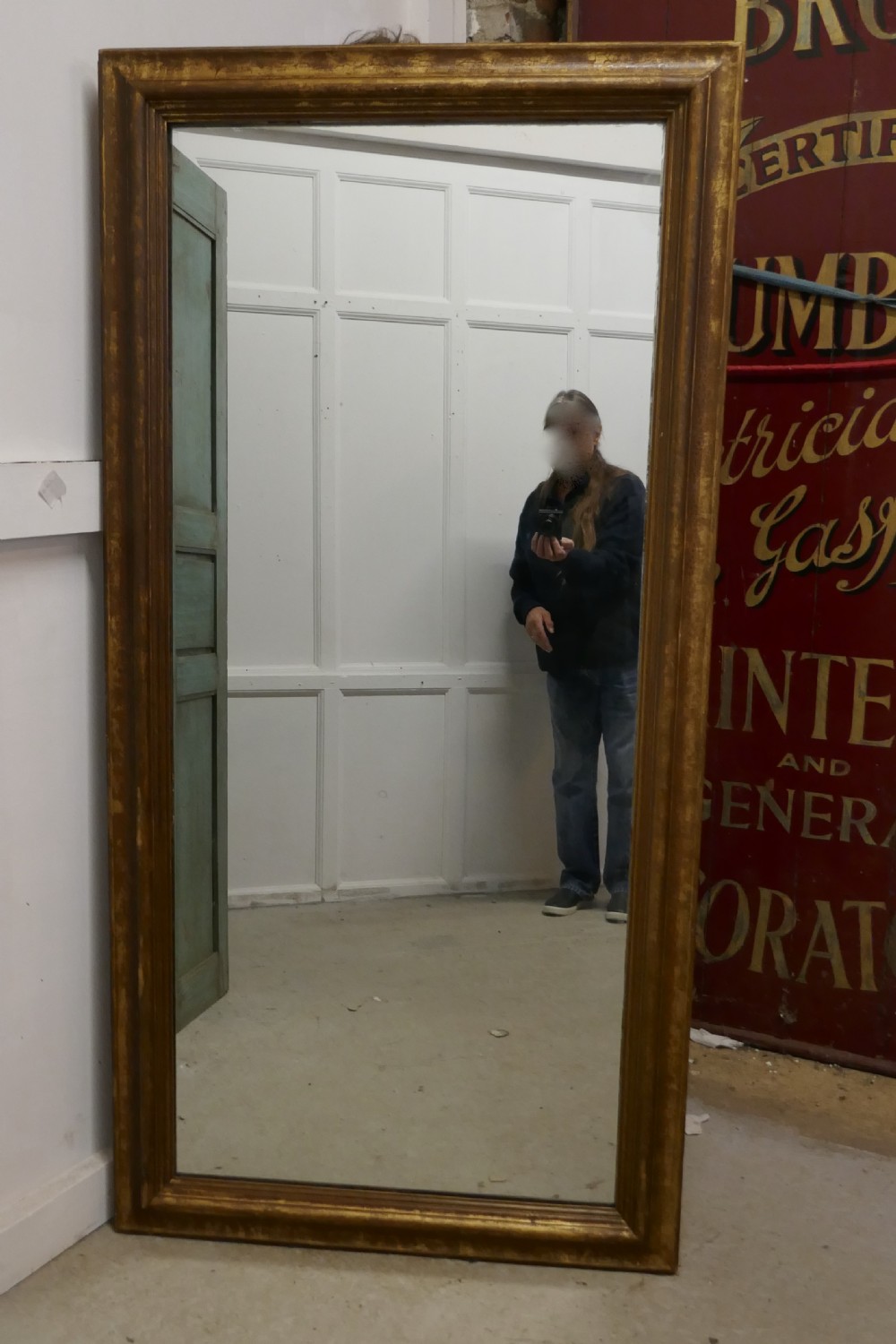 A 19th Century Large French Shabby Gilt Mirror View III