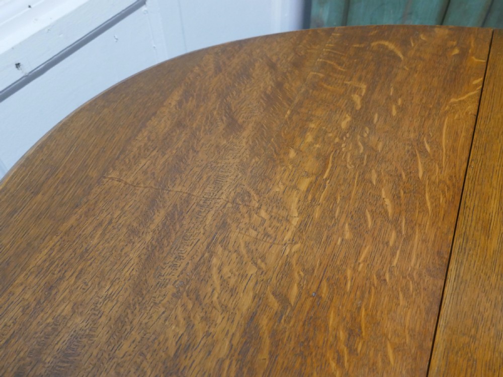 A Good Solid Oak Victorian Gate Leg Table View VI