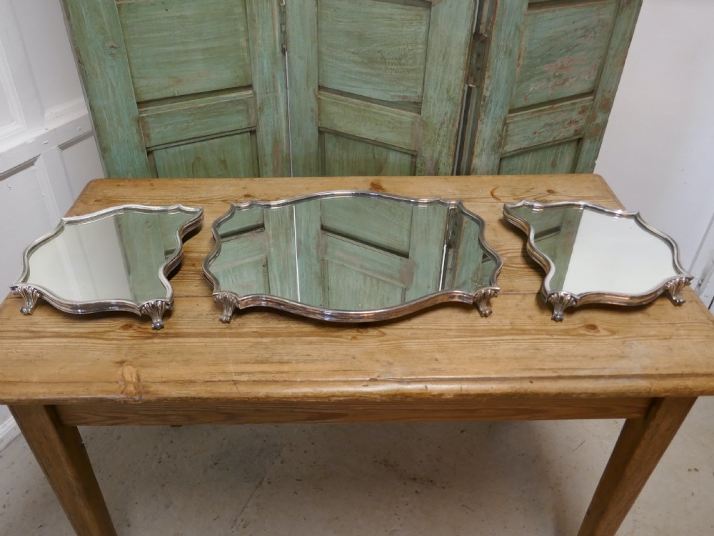 Art Deco French Silver Sideboard Trio Tray View III