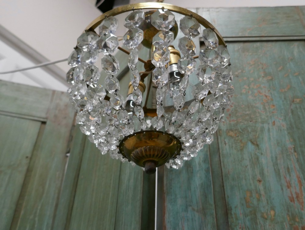 Beautiful French Empire Style Basket Chandelier View III
