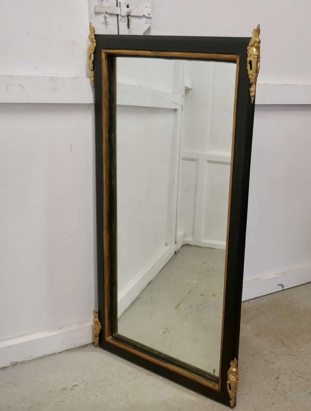 Large French Ebonised and Ormolu Wall Mirror,    View II