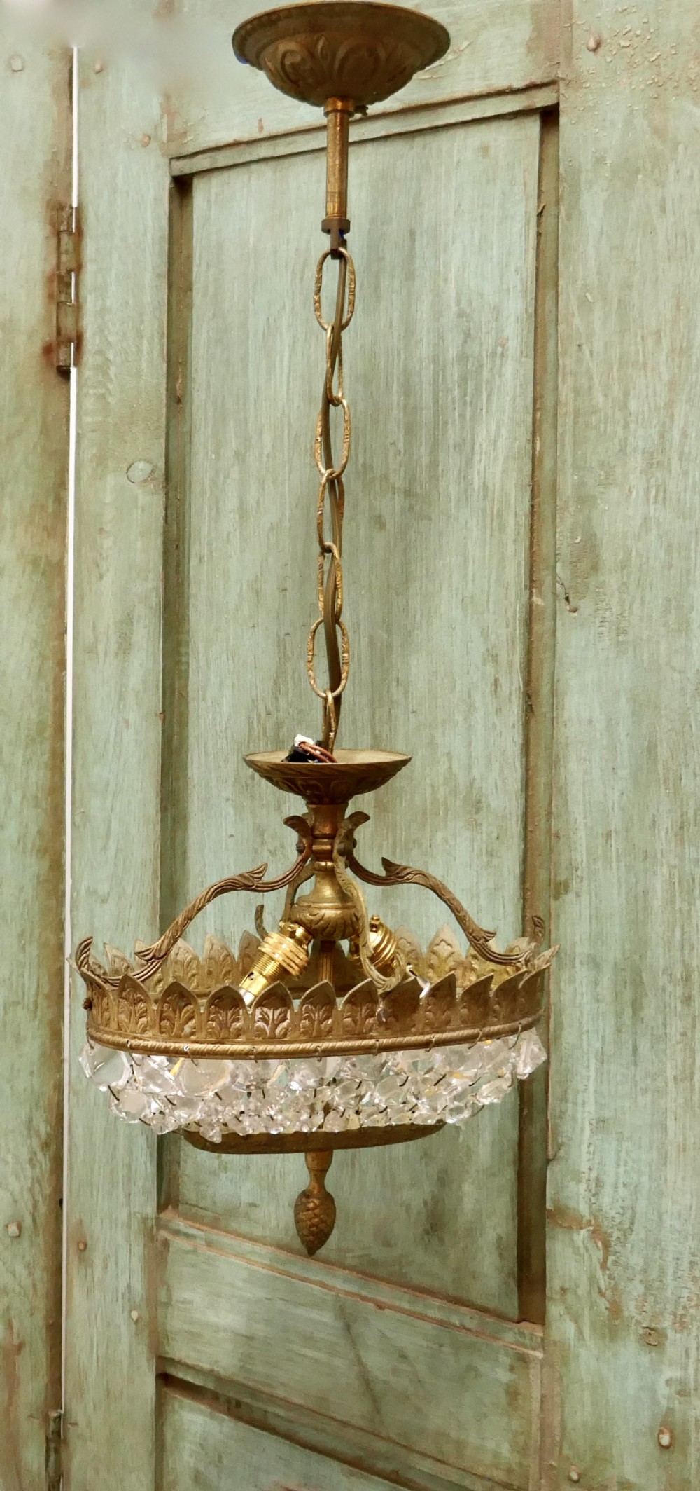 Unusual Oval Shaped French Empire Style Basket Chandelier