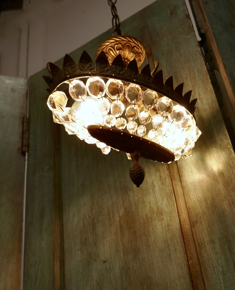 Unusual Oval Shaped French Empire Style Basket Chandelier View VI
