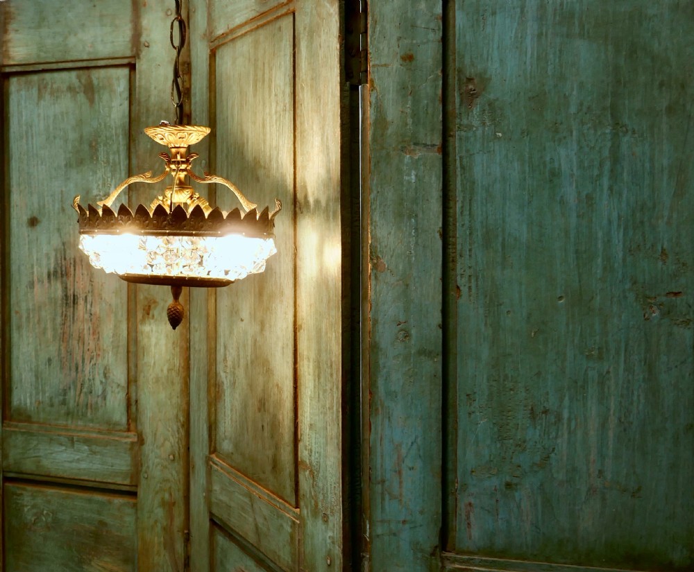Unusual Oval Shaped French Empire Style Basket Chandelier View VII