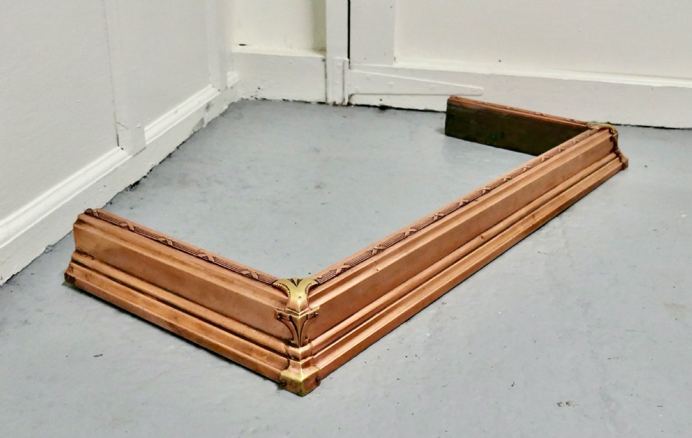 Heavy Victorian Brass and Copper Fender View III