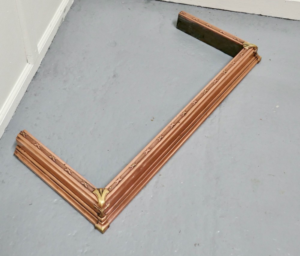Heavy Victorian Brass and Copper Fender View IV