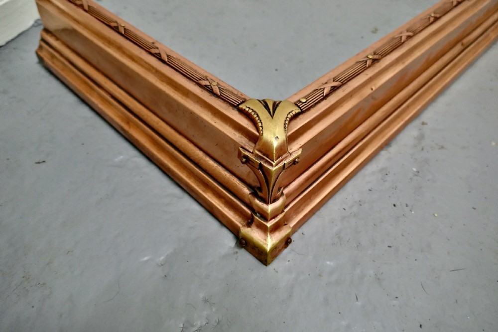 Heavy Victorian Brass and Copper Fender View VI