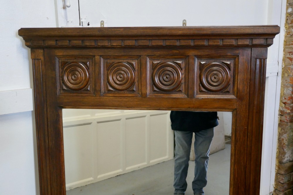 A Large French Carved Oak Wall Mirror View IV