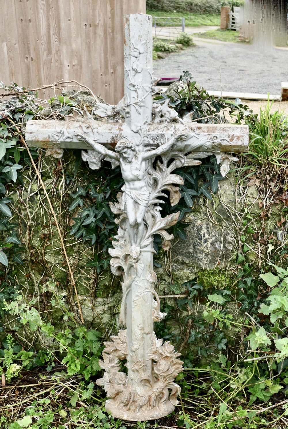 A Large Architectural French Cast Iron Cross,