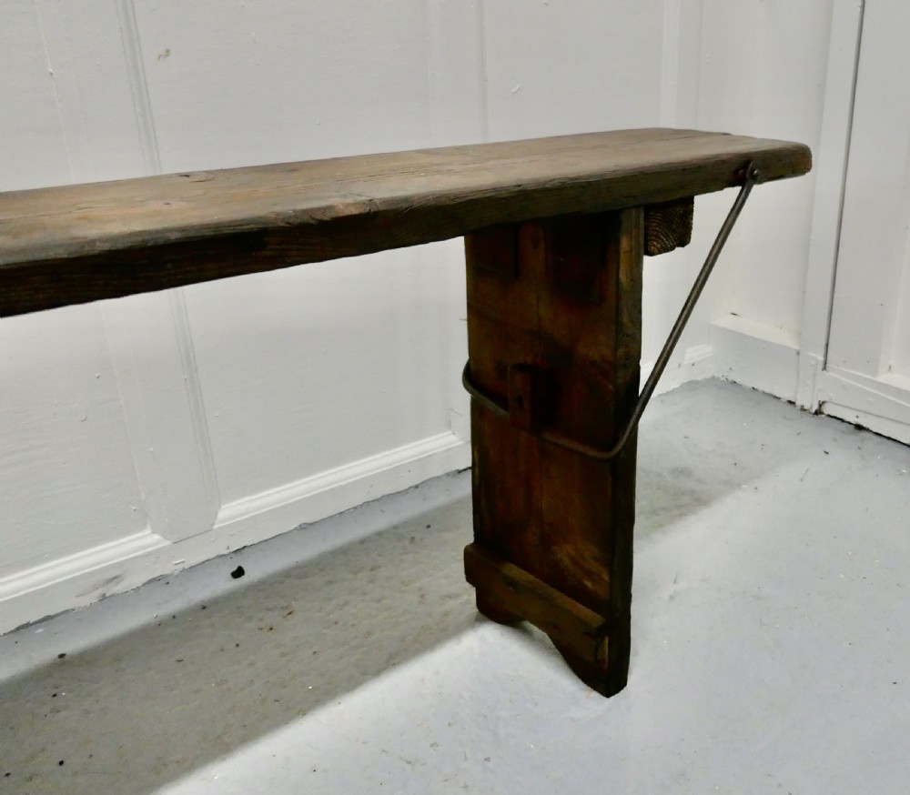 Very Rustic Folding Farmhouse Kitchen Bench View IX