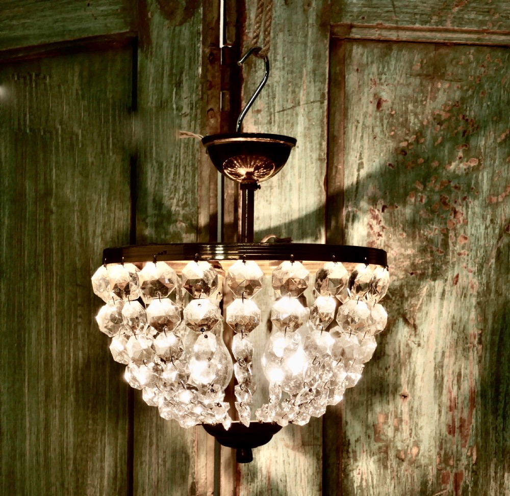 Beautiful French Empire Style Basket Chandelier View IV