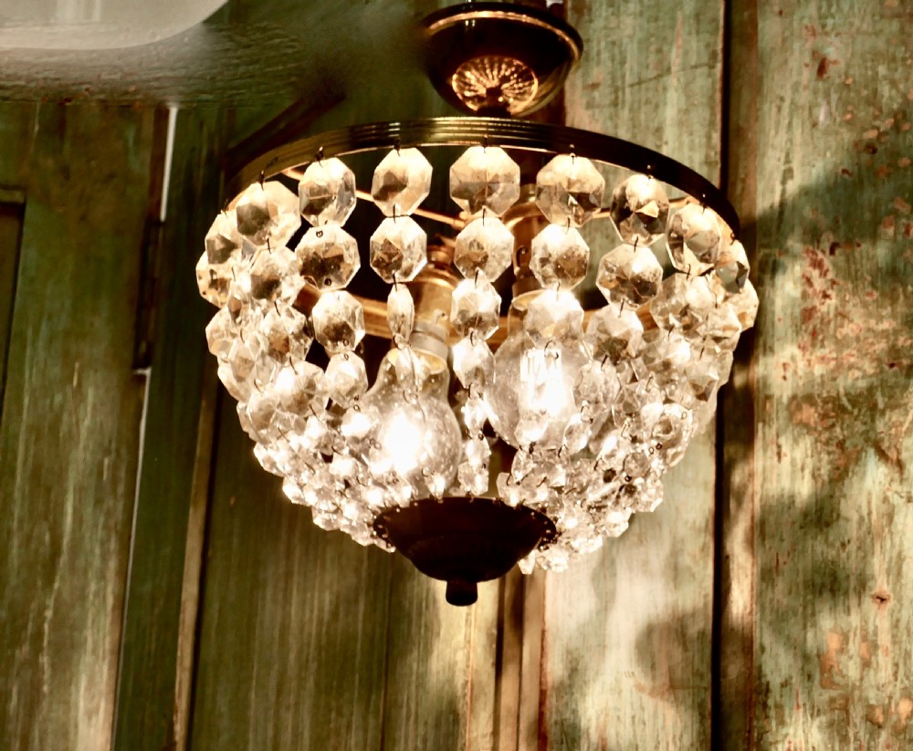 Beautiful French Empire Style Basket Chandelier View V