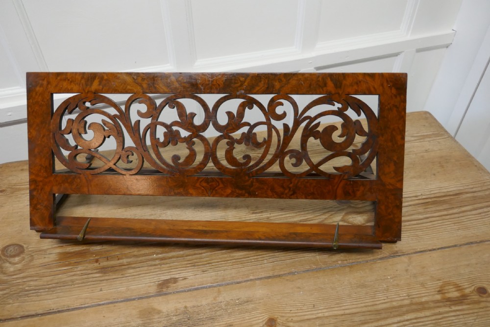 Adjustable Fretwork Figured Walnut Book Rest or, Lutrin View VII