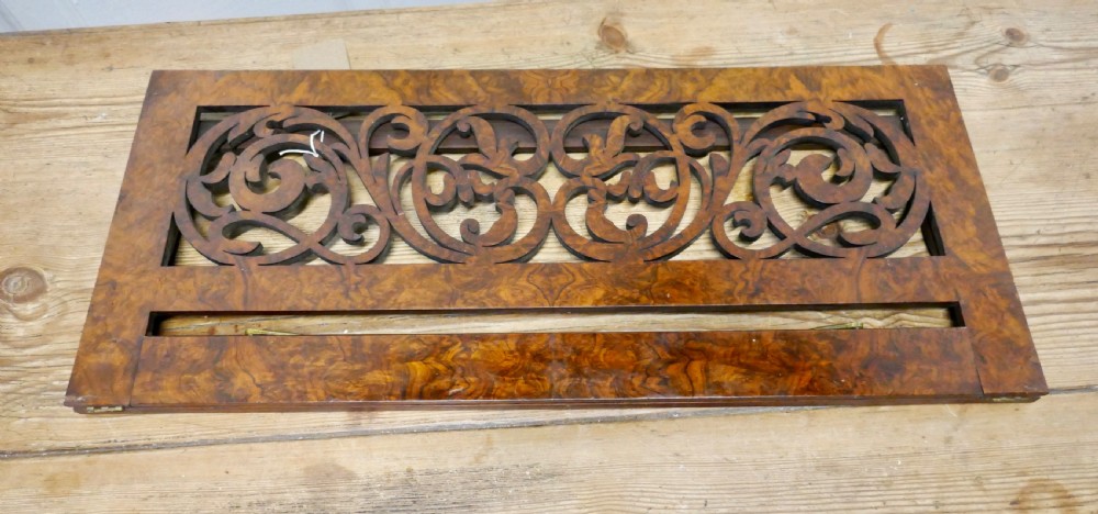 Adjustable Fretwork Figured Walnut Book Rest or, Lutrin View IX