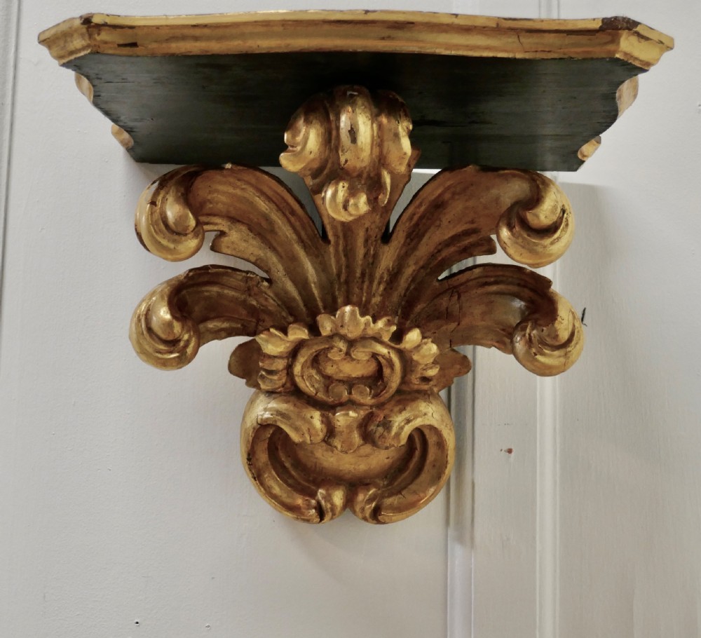 A 19th Century Carved Gilt Wall Bracket 
