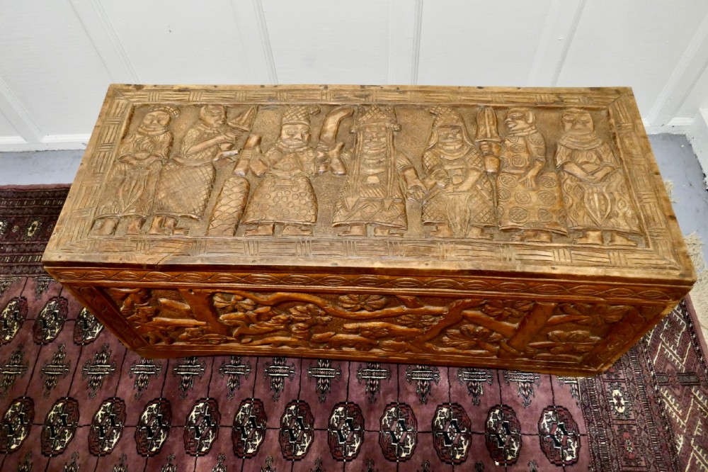 Large Carved Camphor Wood Chest View III