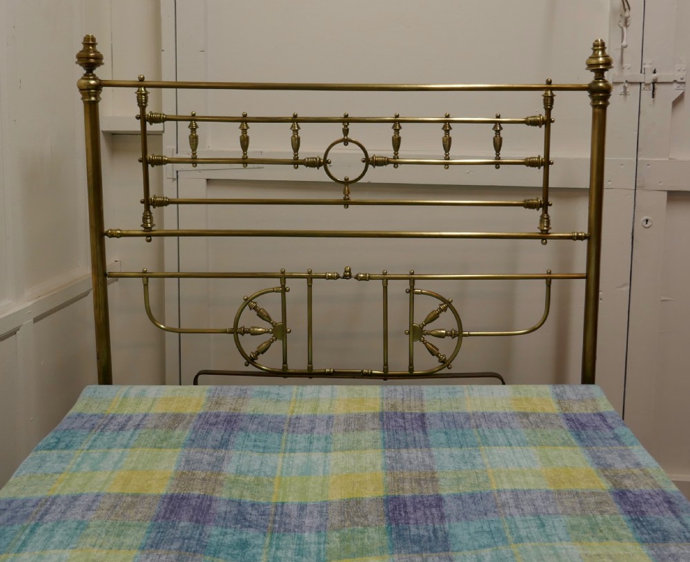 Superb19th Century Arts and Crafts Brass Bed, 4ft 6” Double View IV