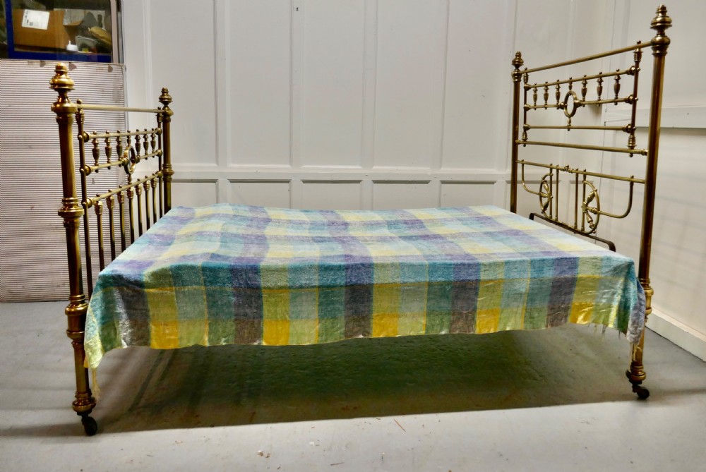 Superb19th Century Arts and Crafts Brass Bed, 4ft 6” Double View V