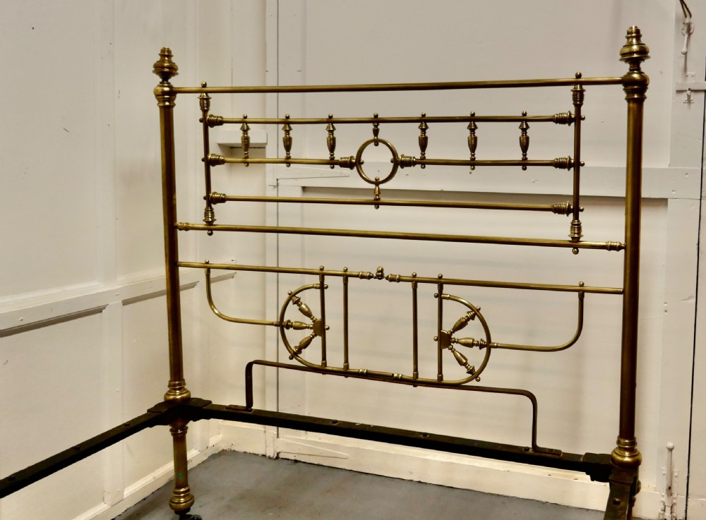 Superb19th Century Arts and Crafts Brass Bed, 4ft 6” Double View VIII