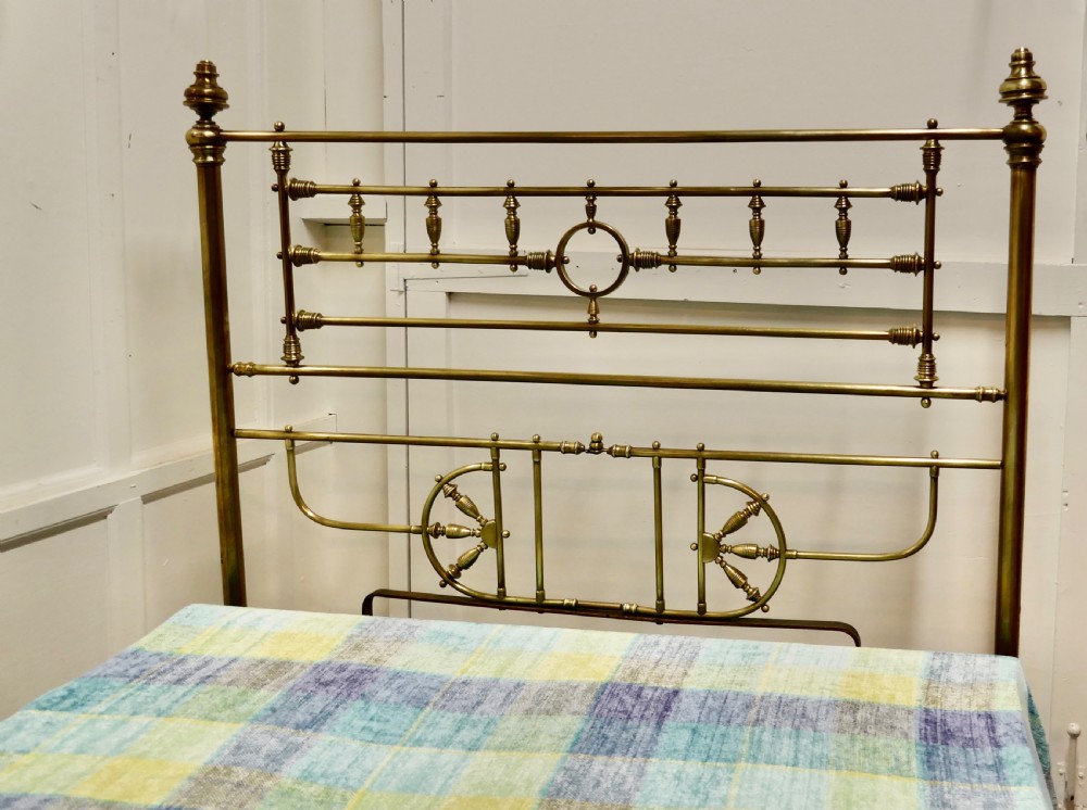 Superb19th Century Arts and Crafts Brass Bed, 4ft 6” Double View X