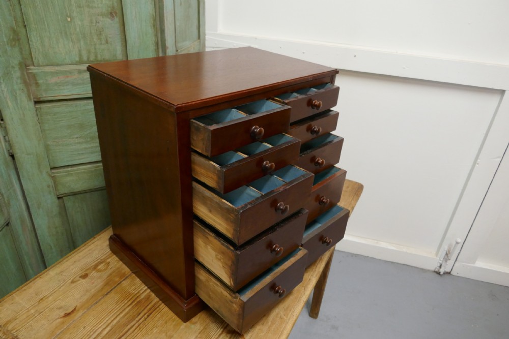 10 Drawer Mahogany Collectors Filing Cabinet,  View III