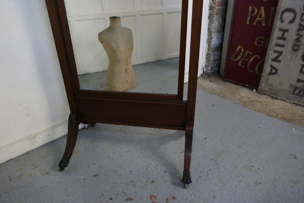 Large Victorian Mahogany Cheval Mirror View VI