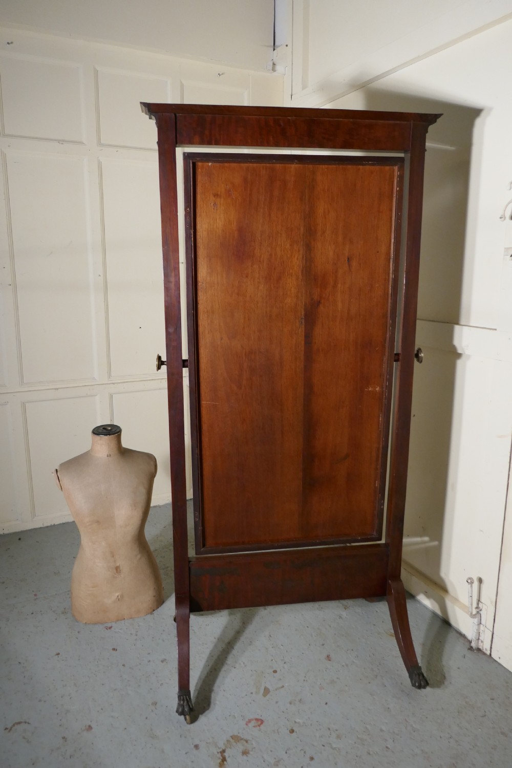 Large Victorian Mahogany Cheval Mirror View IX