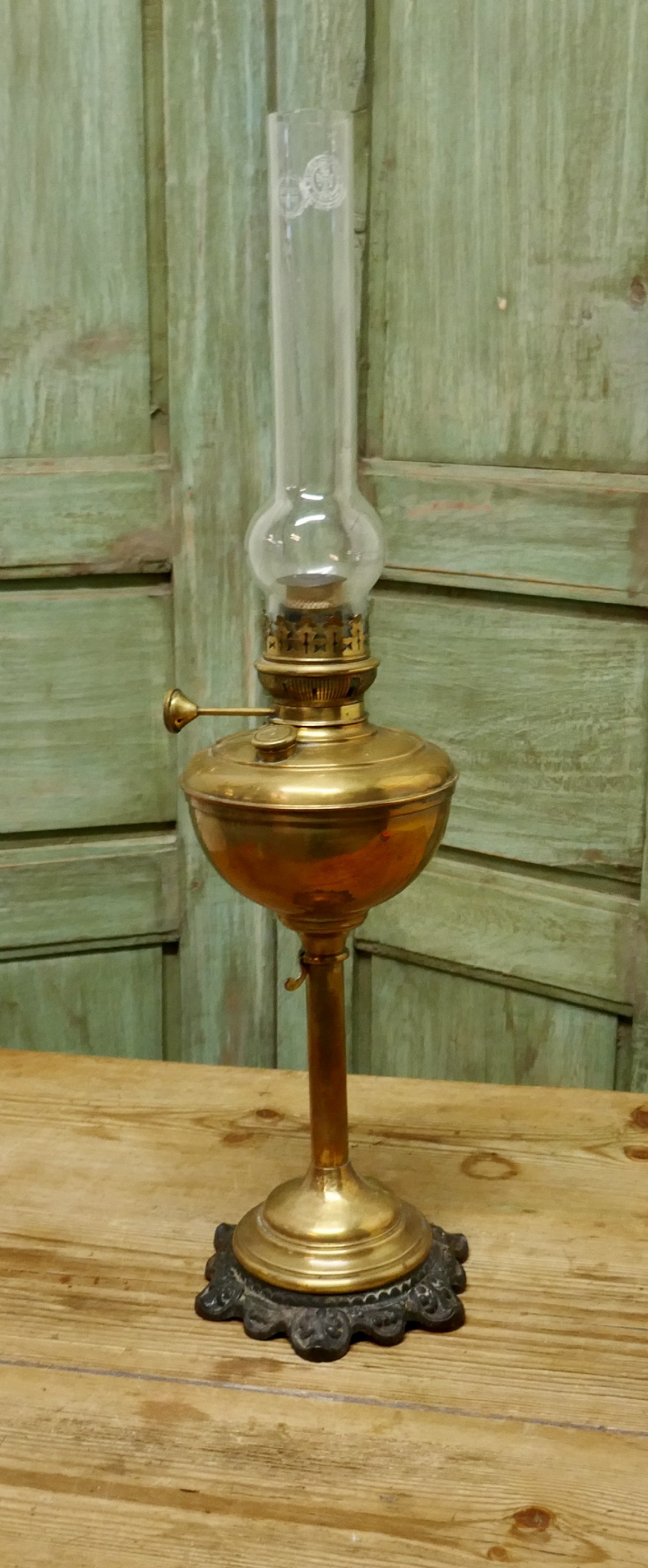 German Brass Oil Lamp by FHRICH GRIFTZ, BERLIN