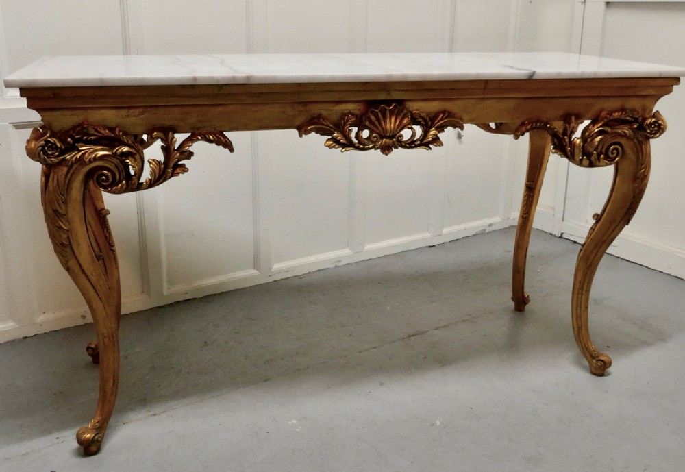 19th Century French Marble Top Gilt Centre Table and Matching Wall Mirror  View V