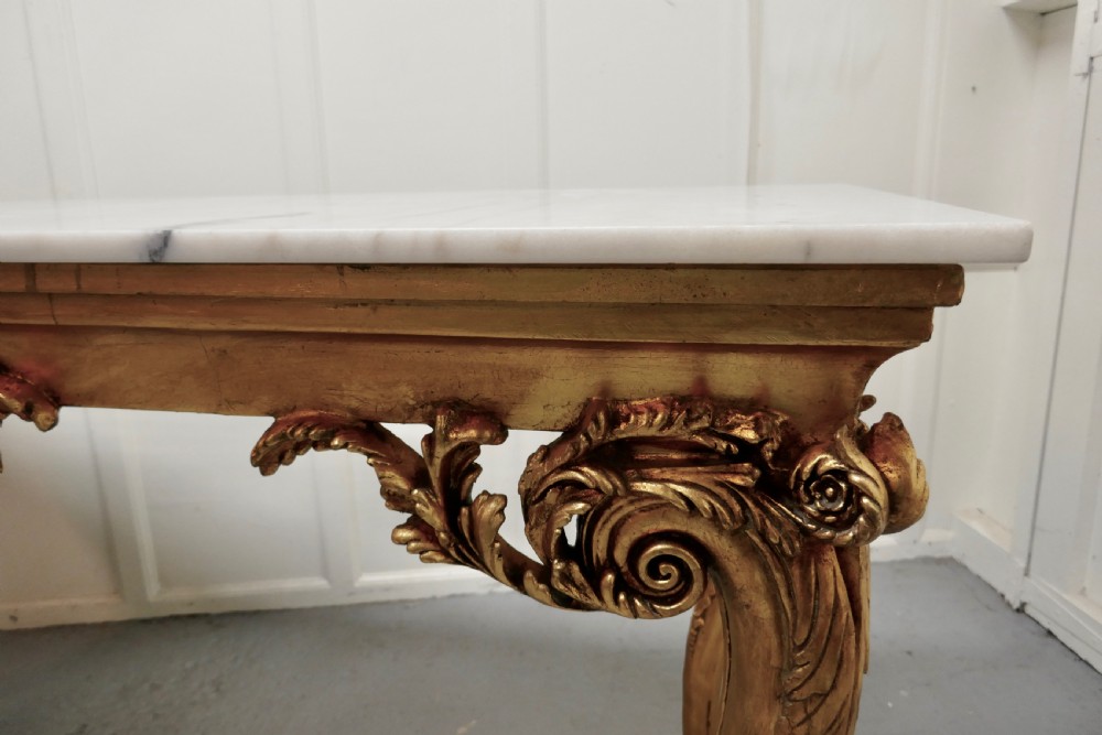 19th Century French Marble Top Gilt Centre Table and Matching Wall Mirror  View VII