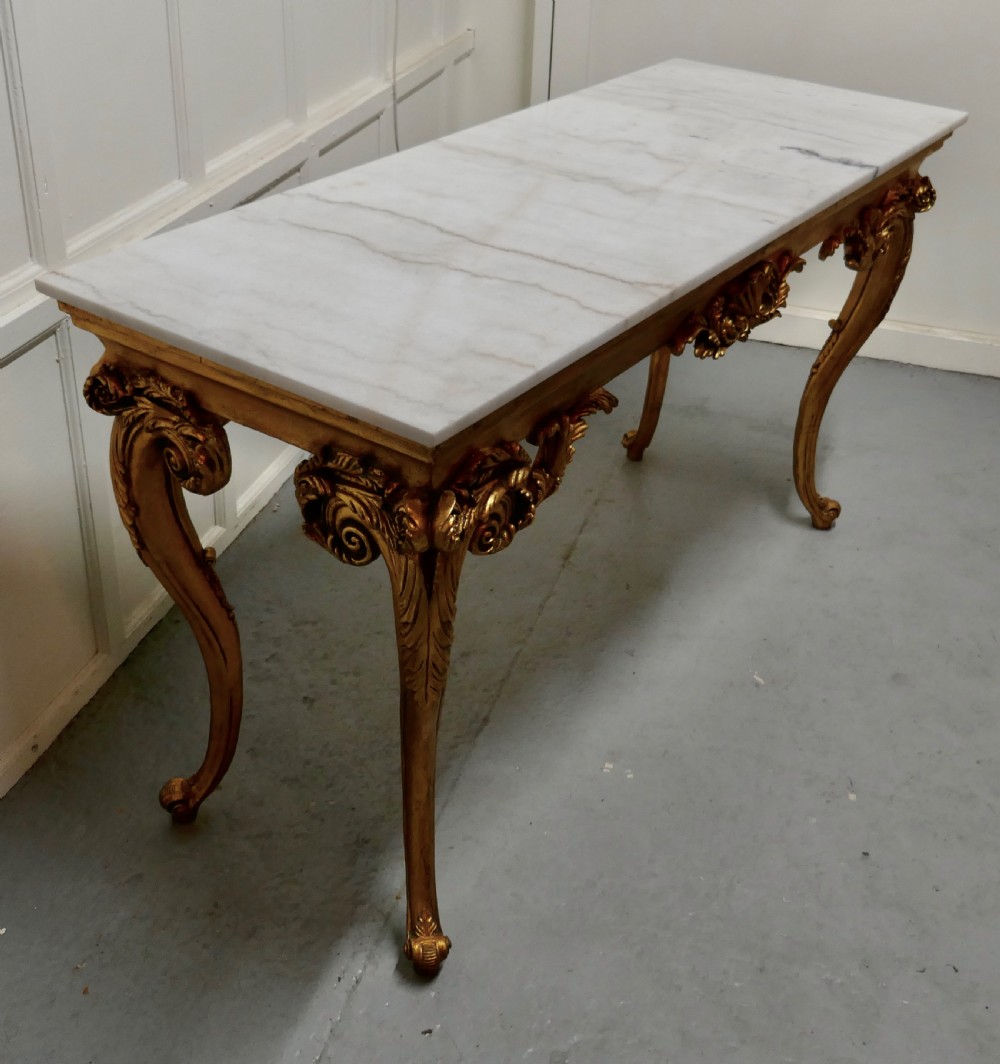 19th Century French Marble Top Gilt Centre Table and Matching Wall Mirror  View VIII