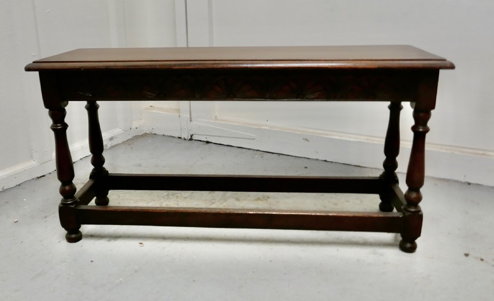 Victorian Carved Country Oak Joint Style Window Seat, 