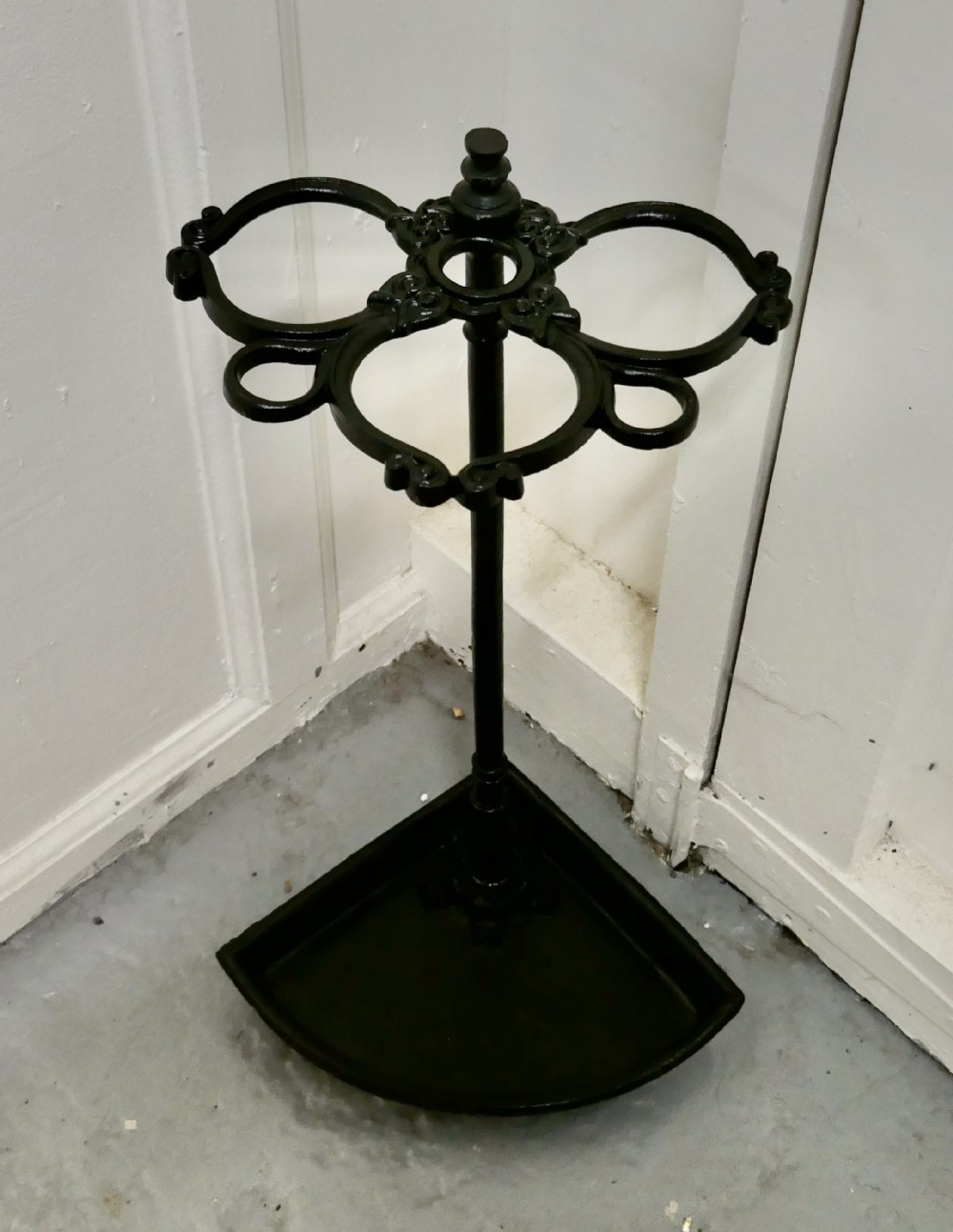 A Victorian Cast Iron Corner Stick and Umbrella Stand 