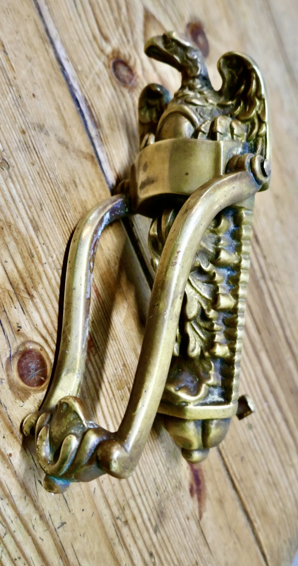 A Large Victorian Brass Eagle Door Knocker, View V