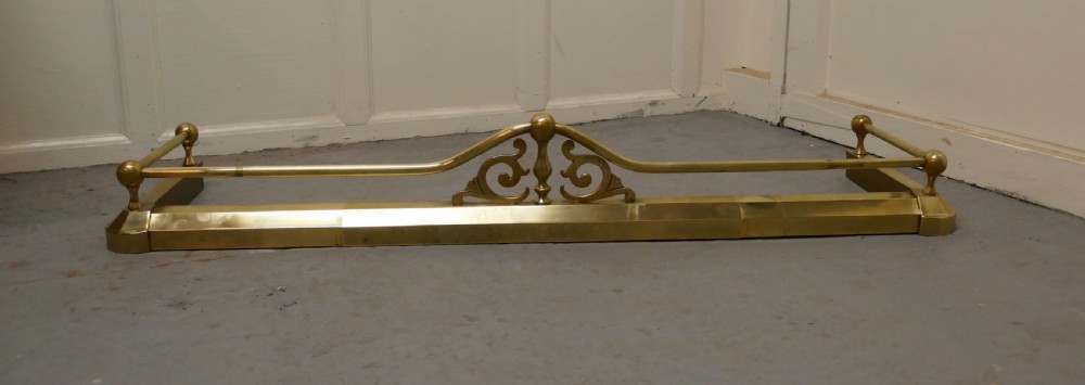 Large Adjustable Victorian Brass Fender