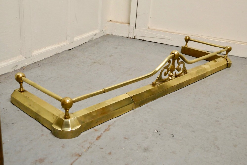 Large Adjustable Victorian Brass Fender View III