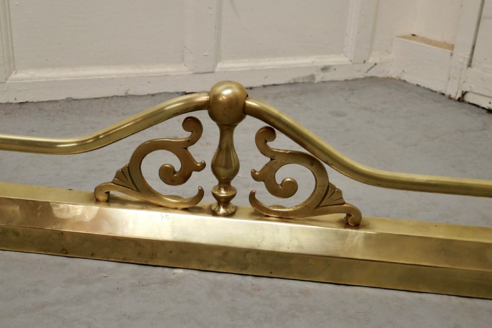 Large Adjustable Victorian Brass Fender View V