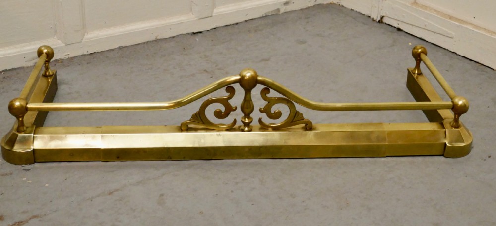 Large Adjustable Victorian Brass Fender View VI