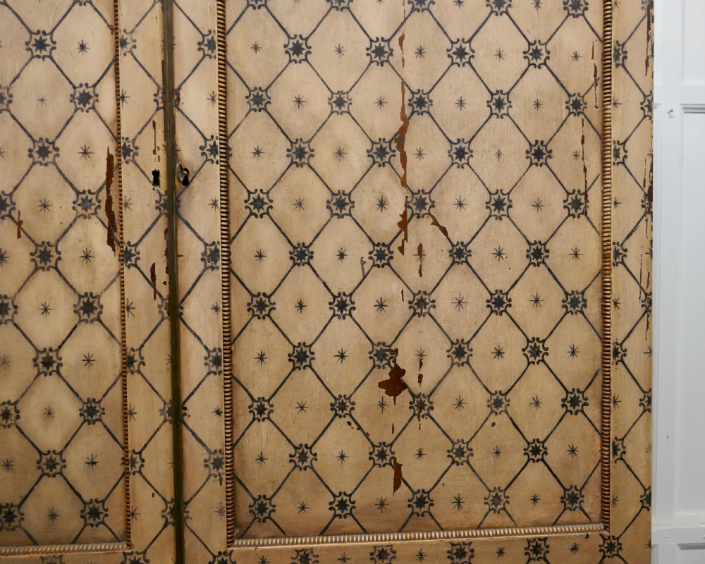 19th Century Aesthetic Movement Hand Painted Linen Press View VI