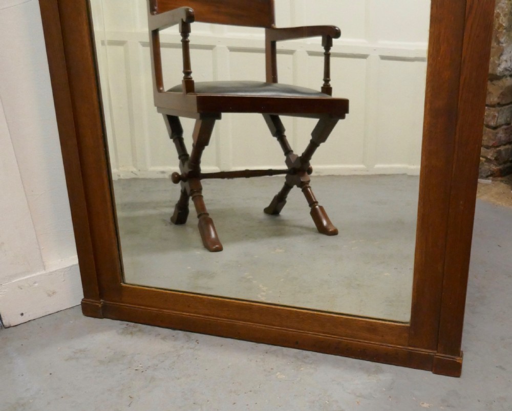 A Tall Golden Oak Arts and Crafts Console Mirror View V