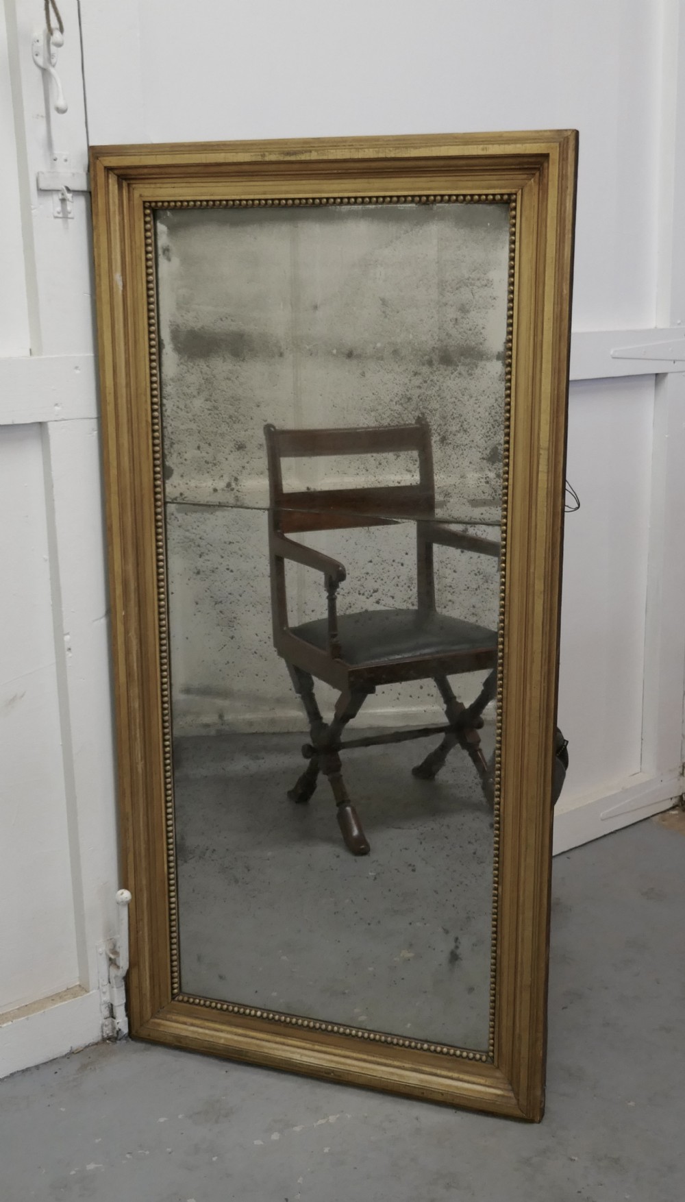Large 19th Century Framed Distressed Wall Mirror 